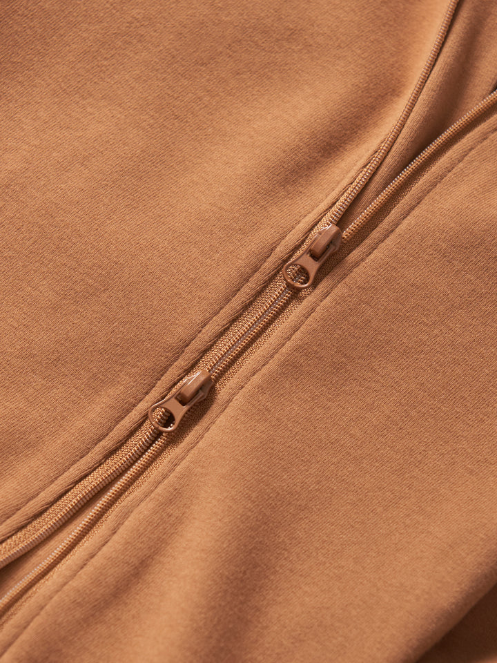 Little Bipsy zip romper in Chestnut zipper