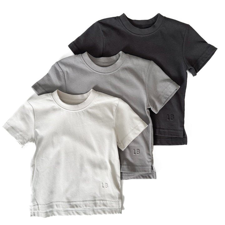 Little Bipsy 3 pack tees greys