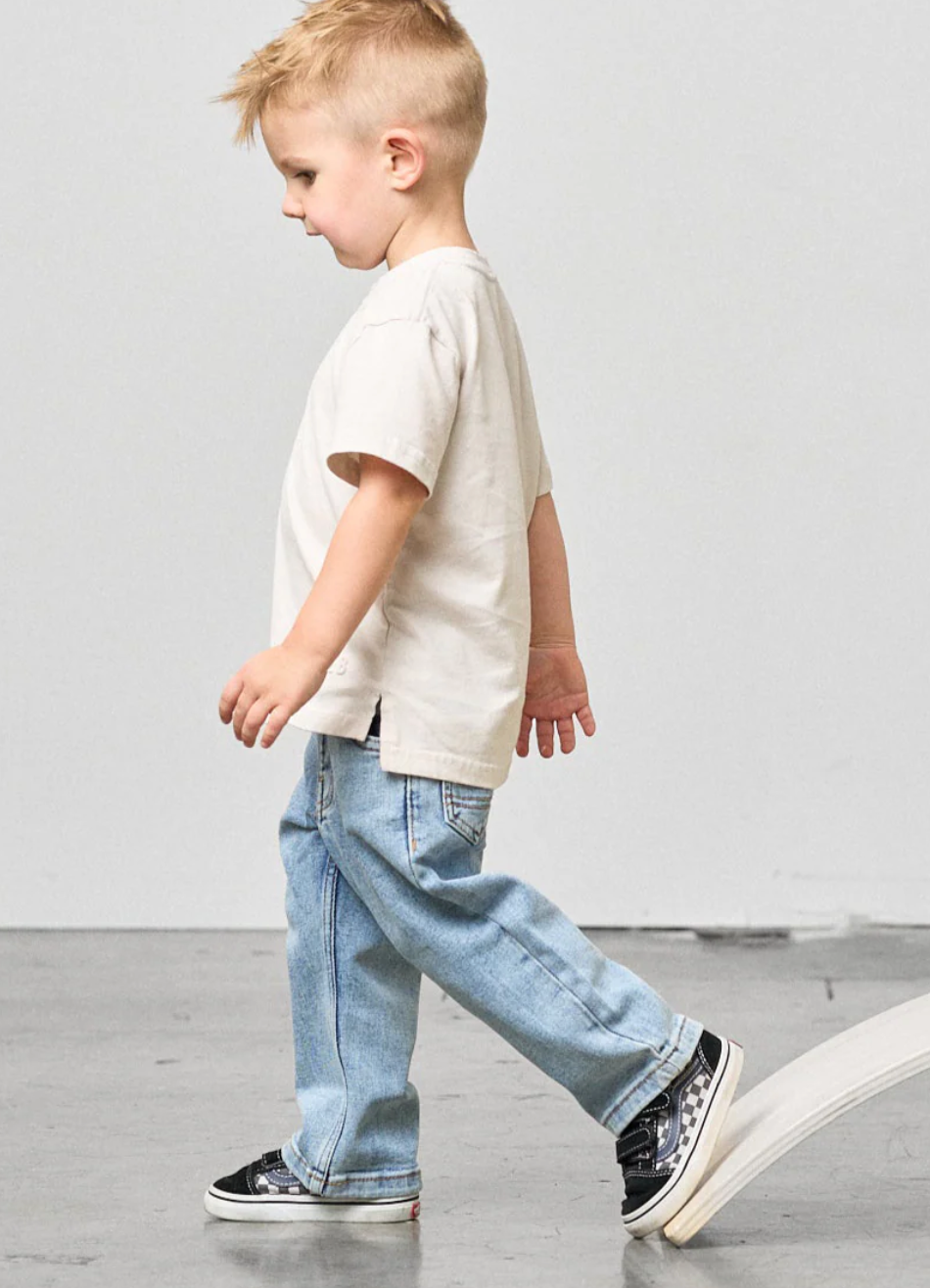 Little boys light washed straight leg denim