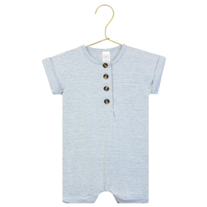 Lou Lou & Co - Infant Crew Romper in Heathered Blue