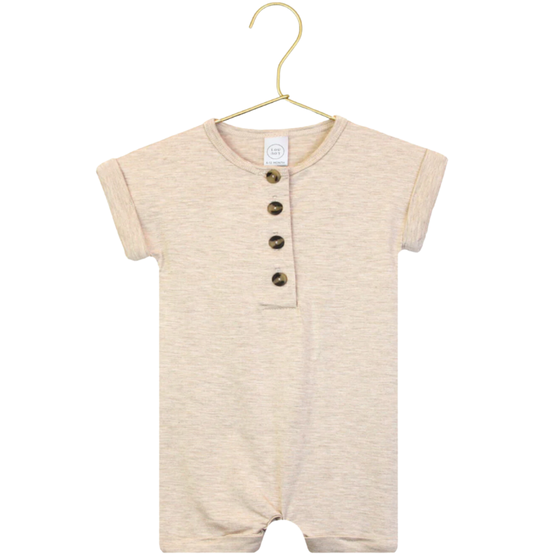 Lou Lou & Co - Infant Ryan Romper in Heathered Wheat