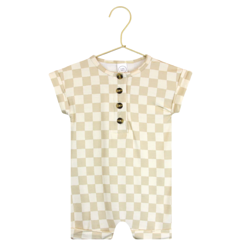 Lou Lou & Co Austin checkers baby short sleeve romper