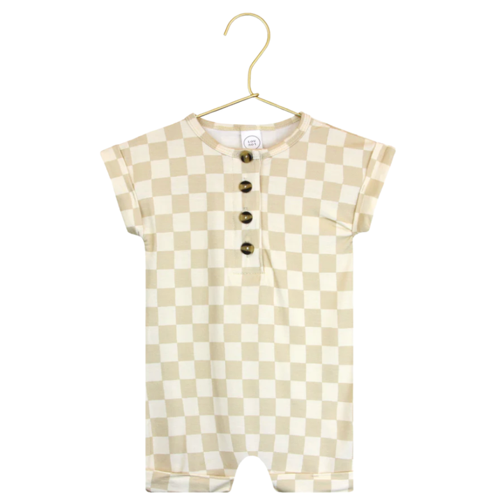 Lou Lou & Co Austin checkers baby short sleeve romper