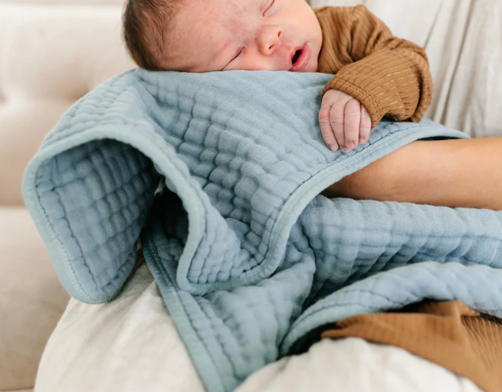 Lou Lou & Co Cloud Muslin burp cloths steel