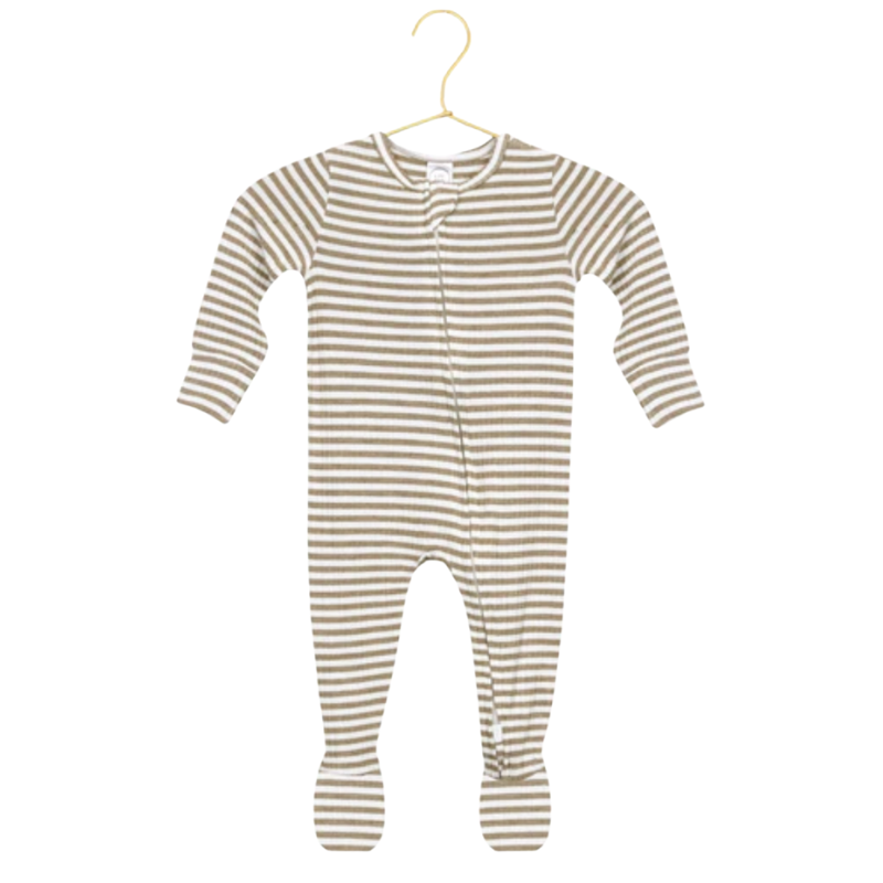 Lou Lou & Co Indy striped zipper footie