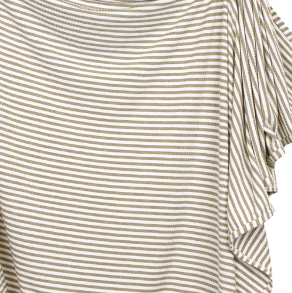 Lou Lou & Co Indy swaddle infant blanket tan stripes