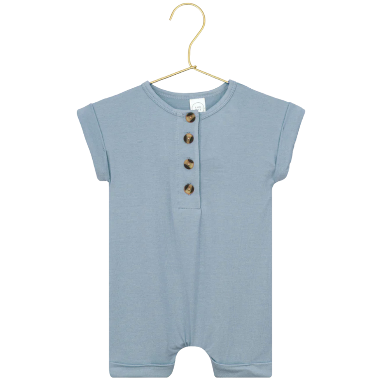 Lou Lou & Co shortie romper in Leo dusty blue
