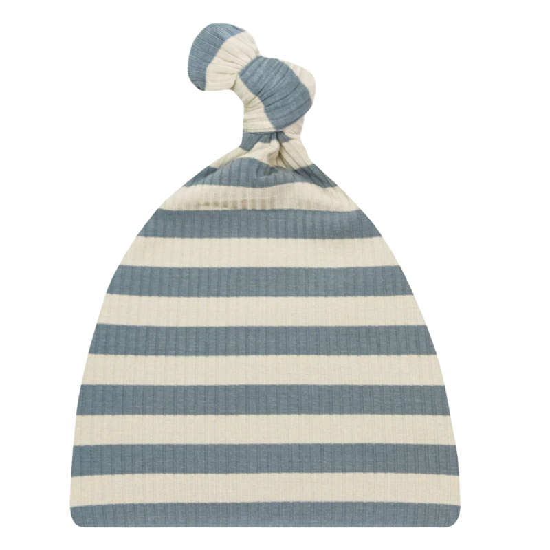 Lou Lou & Company Lincoln top knot hat in blue stripes