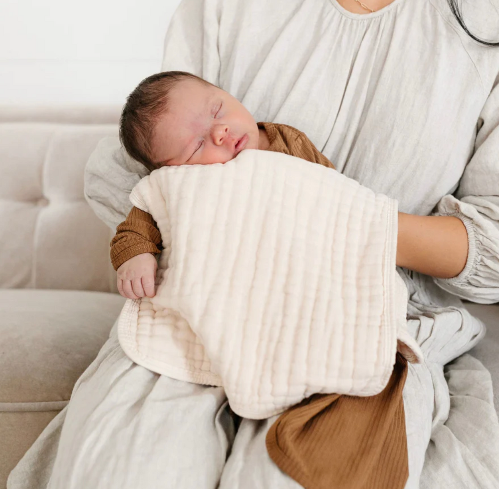 Lou Lou & co Cloud Muslin baby burp cloth cream