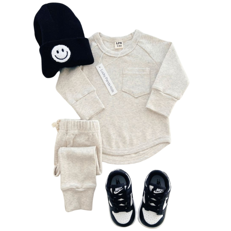 Lucky Panda Kids Oatmeal Lounge Set