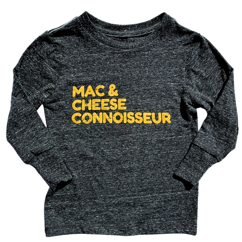 Mac and cheese connoisser kids long sleeve tee