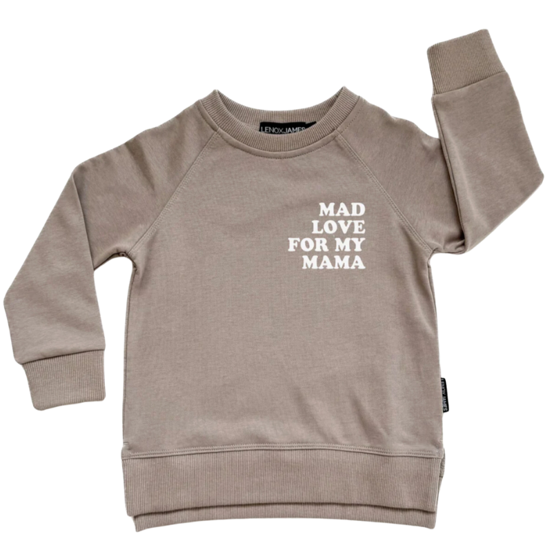 Mad Love for my Mama sweatshirt in Taupe