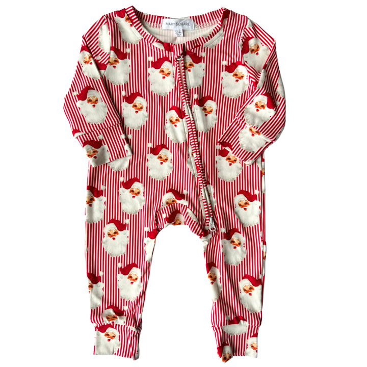 Mary Square Santa Baby red white striped Christmas pajamas
