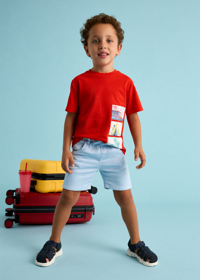 Mayoral Sky Blue soft chino shorts