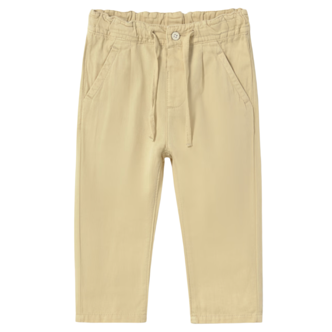 Mayoral baby boy linen pants in biscuit