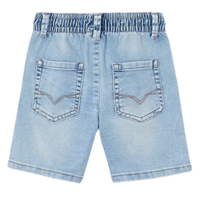 Mayoral boys soft elastic waist drawstring denim shorts
