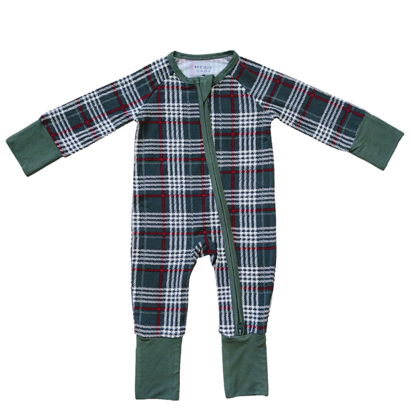 Mebie Baby Green plaid pajamas