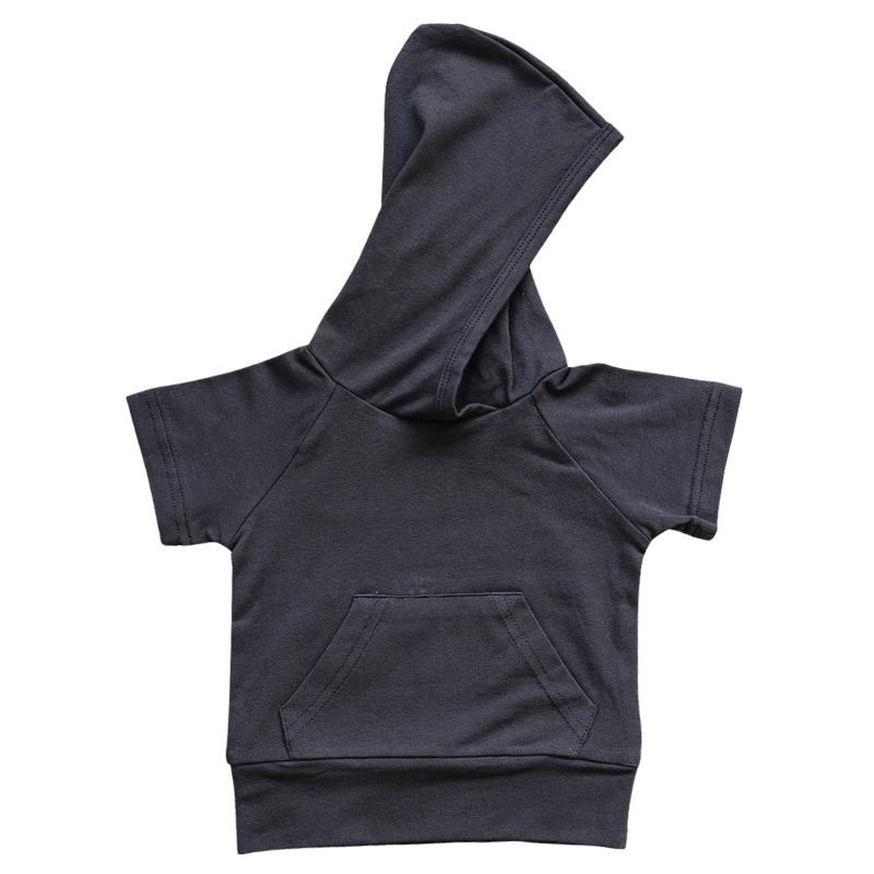 Mebie Baby boys Slate hooded short sleeve tee