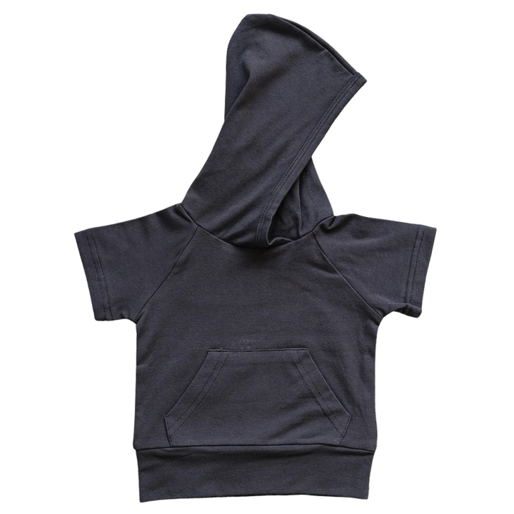 Mebie Baby boys Slate hooded short sleeve tee
