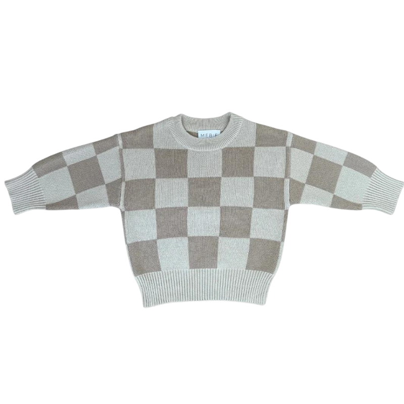 Mebie Baby checkered sweater for toddlers