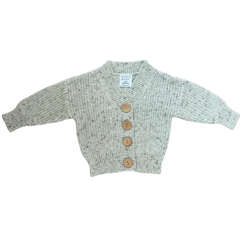 Mebie Baby chunky knit cardigan in heather grey