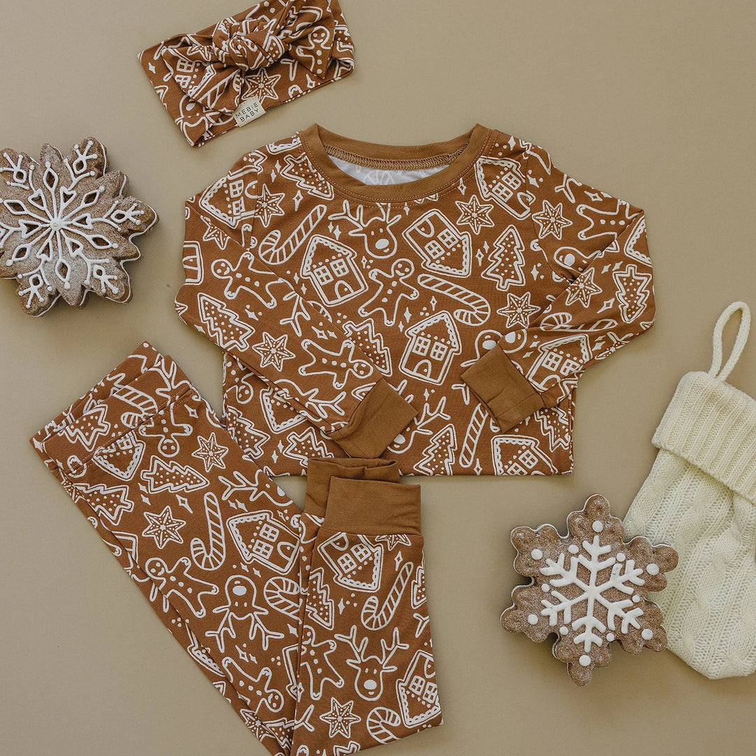 Mebie Baby gingerbread man pajamas