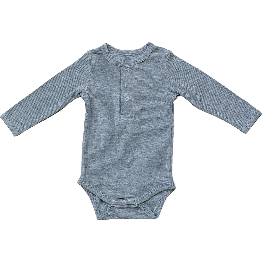 Mebie Baby heather grey bamboo onesie