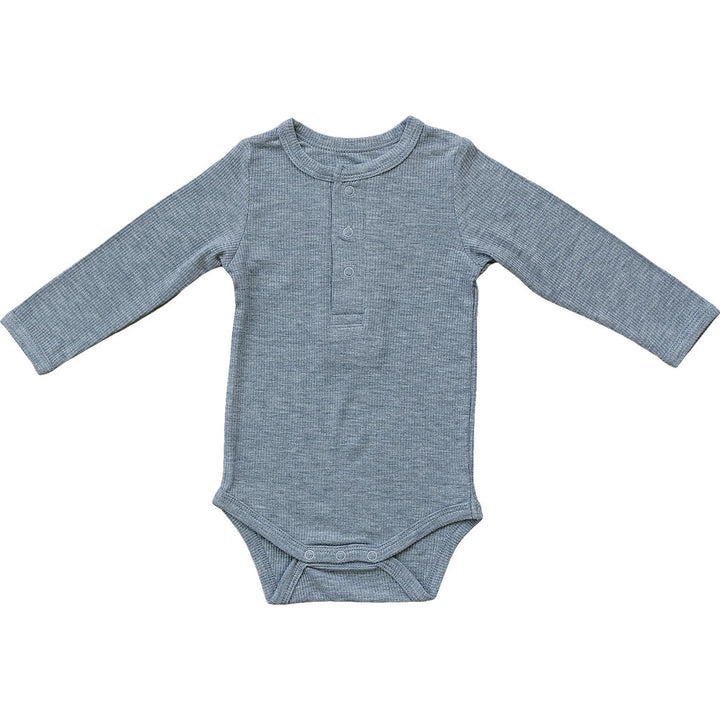 Mebie Baby heather grey bamboo onesie