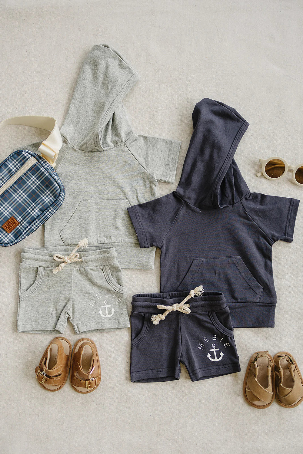 Mebie Baby hooded shorts set