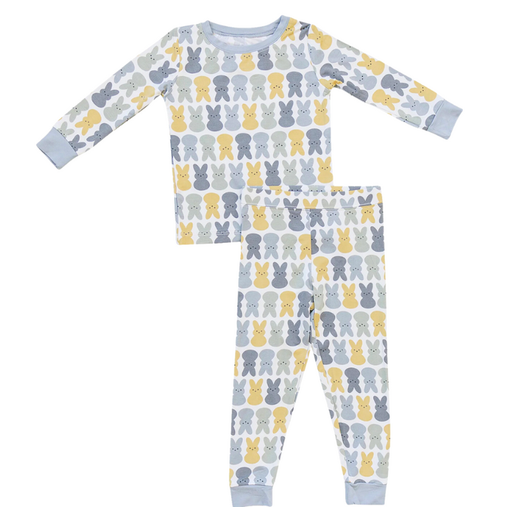 Mebie Baby kids blue bunny pajamas