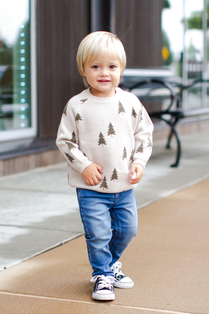 Mebie Baby pine tree knit sweater