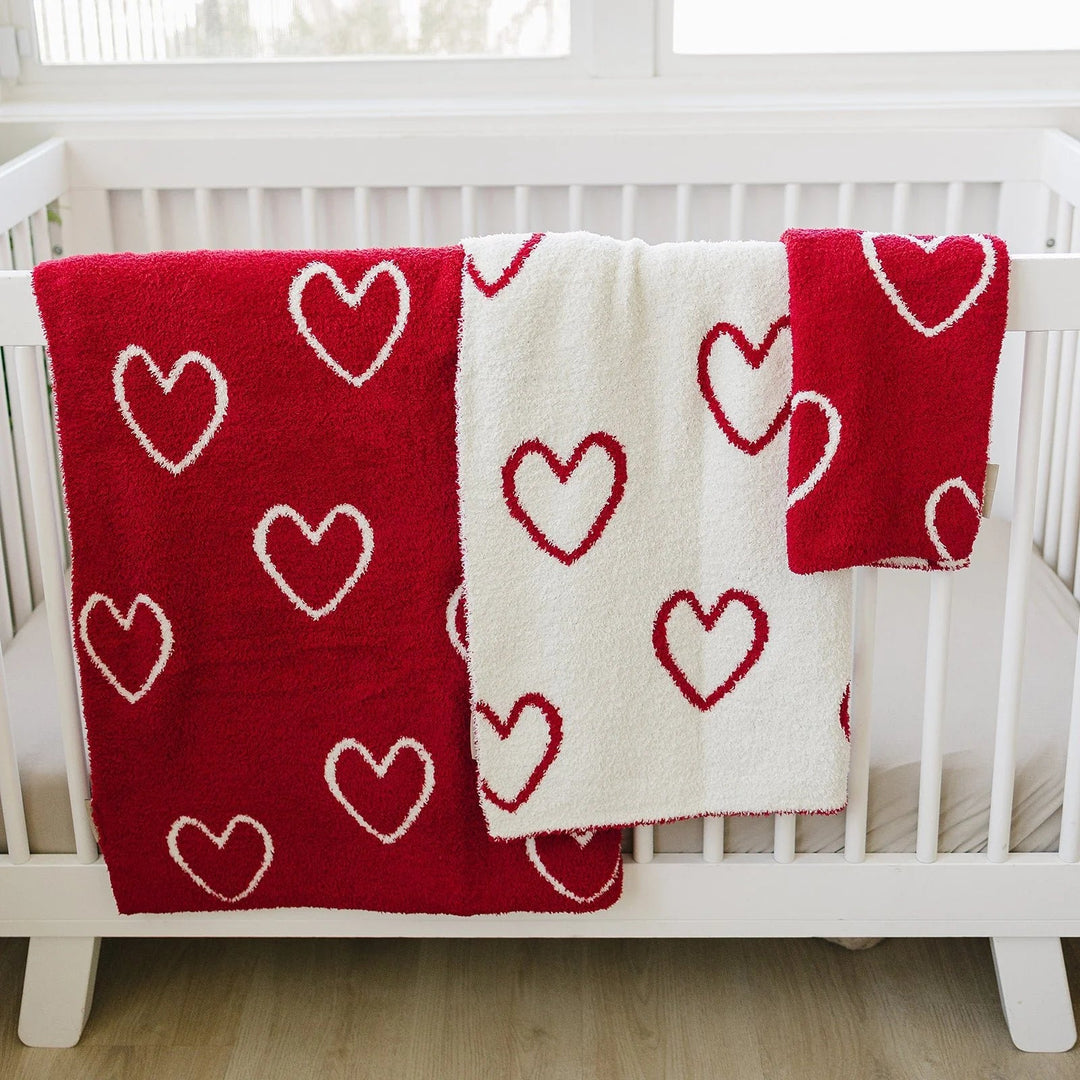 Mebie Baby red heart plush blanket