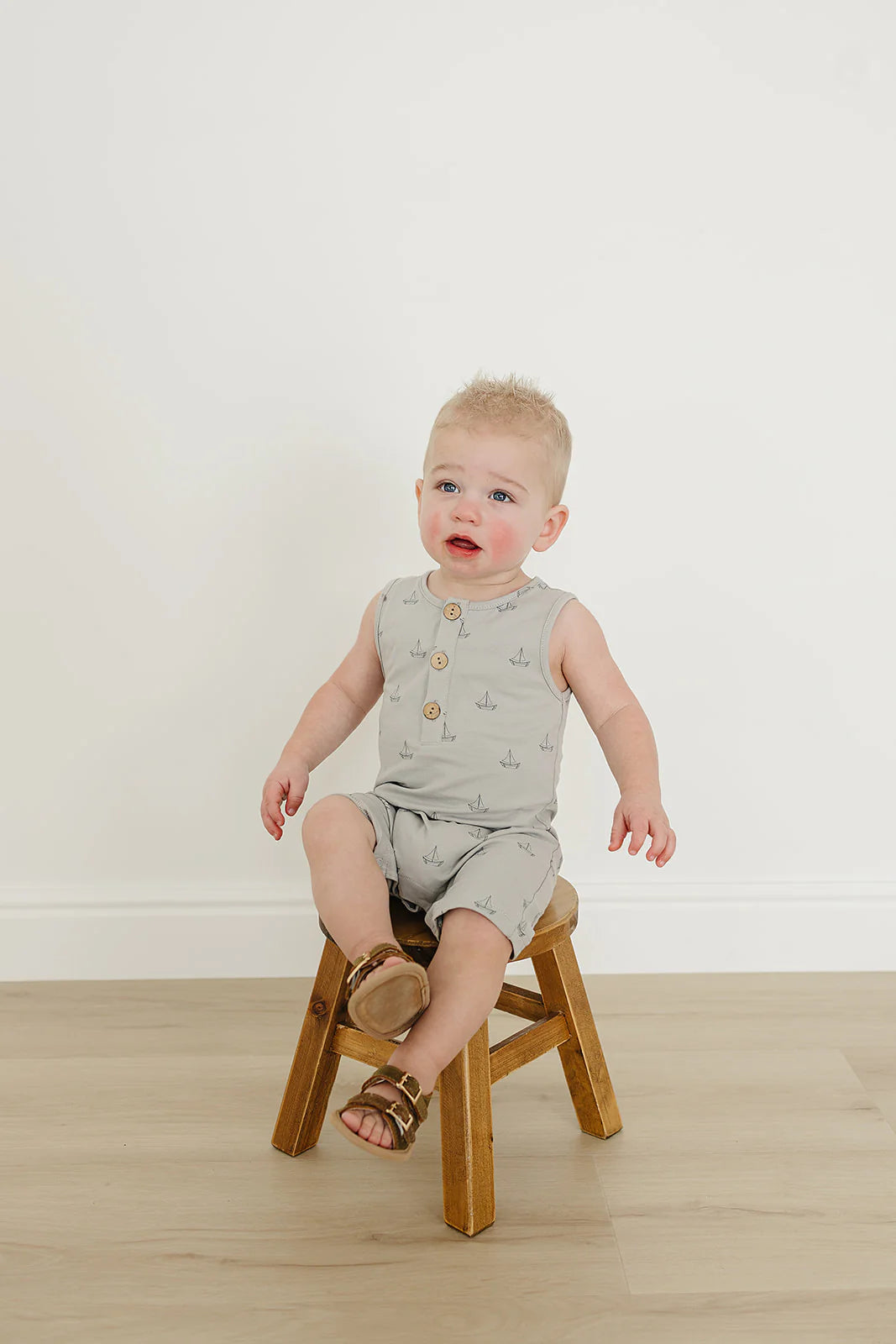 Mebie Baby sailboat shortie romper