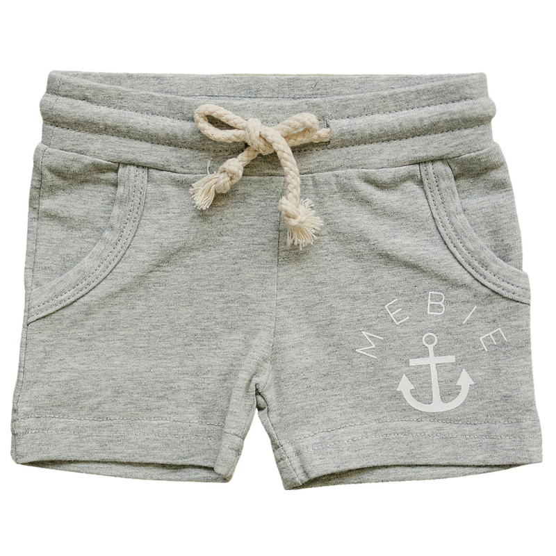 Mebie baby heather grey pocket shorts