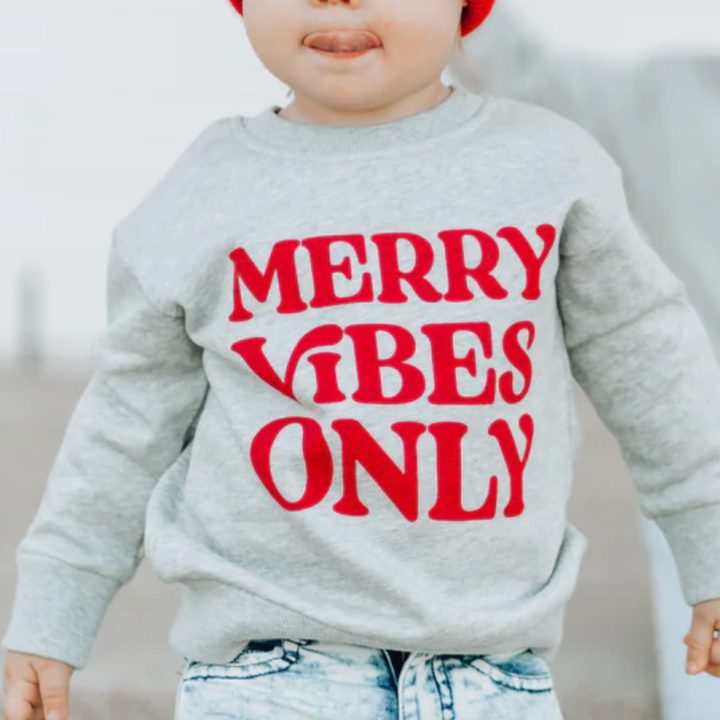 Merry Vibes only kids Christmas sweatshirt