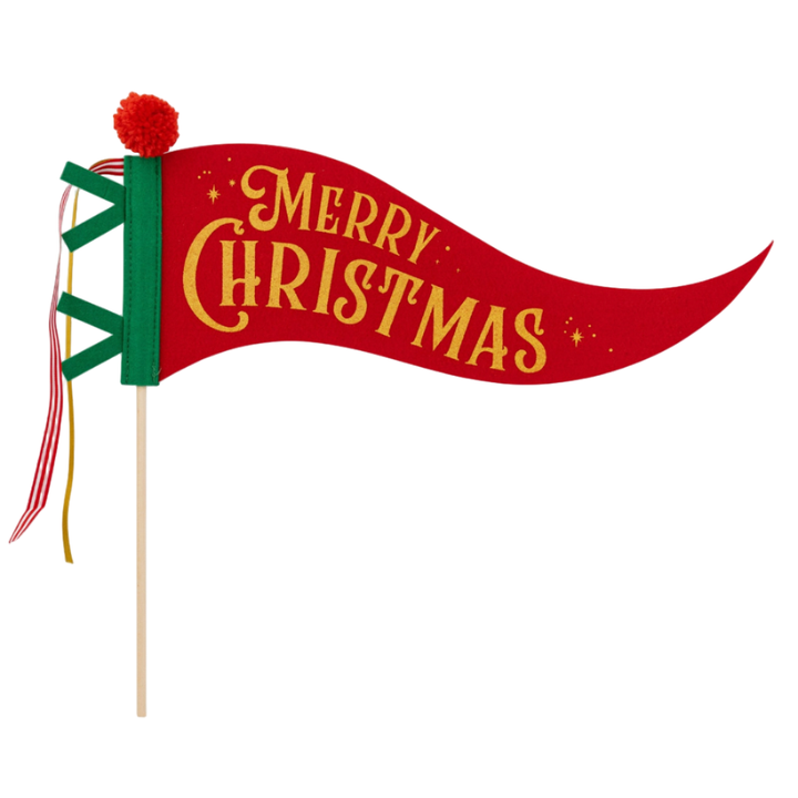 Merry Christmas felt pennant red