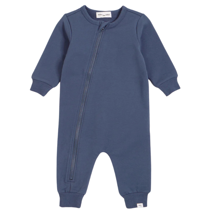 Miles baby zip playsuit in blue