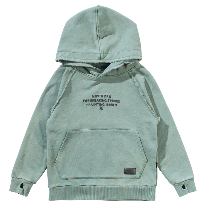 MunsterKids - Mnstr KRW Hoodie in Washed Mineral Green