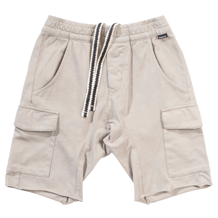Munster Kids rugby cargo shorts in washed sand