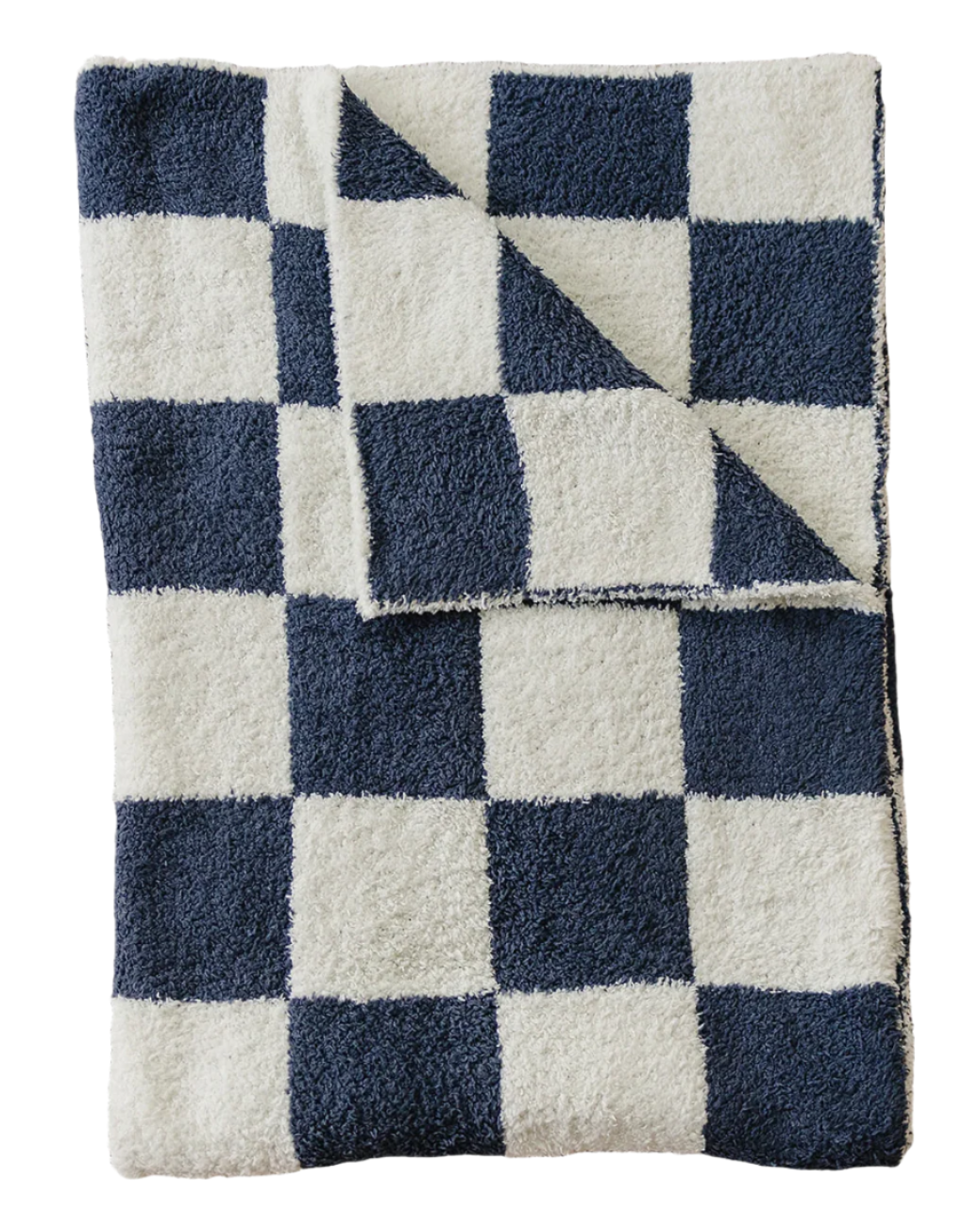 Navy Checkers plush blankets
