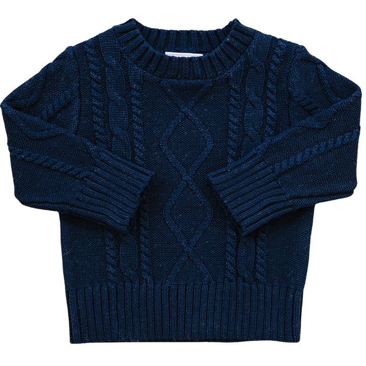 Mebie Baby - Boys Cable Knit Sweater in Navy