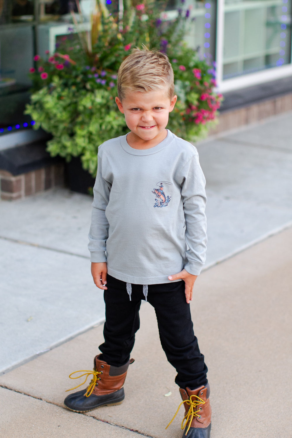 Not My First Rodeo long sleeve kids tee
