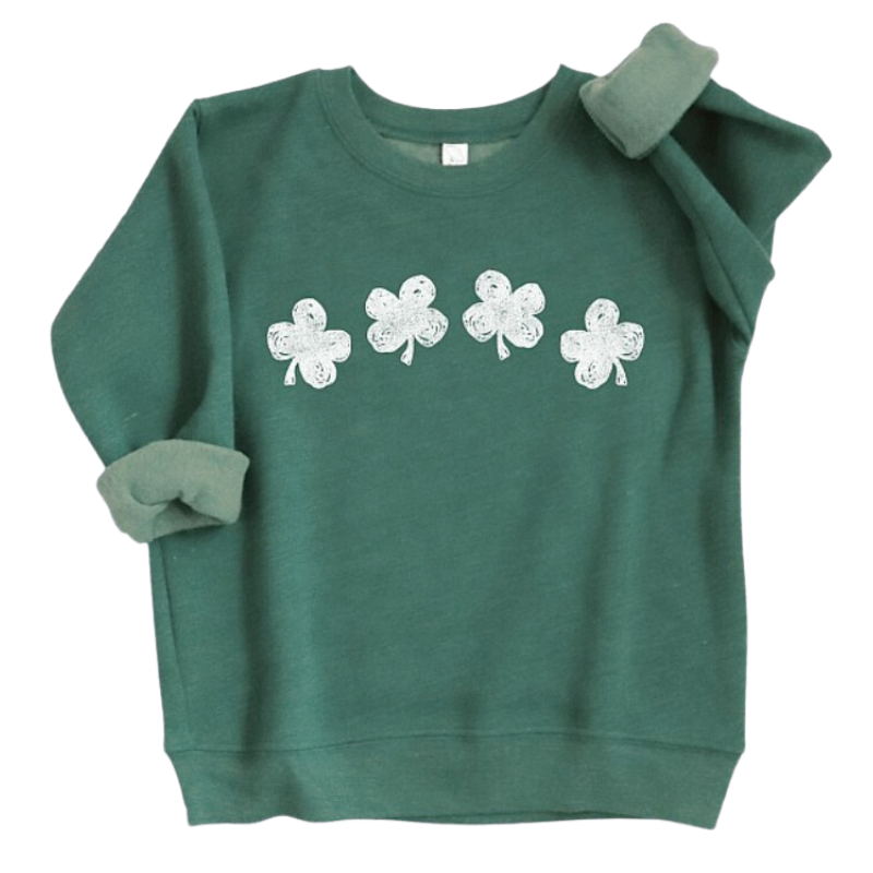 Oat Collective Kids four leaf clover sweatshirt in green