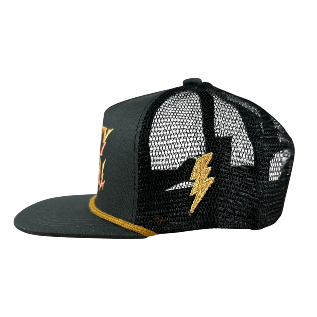 Tiny Whales - Party Animal Trucker Hat in Black
