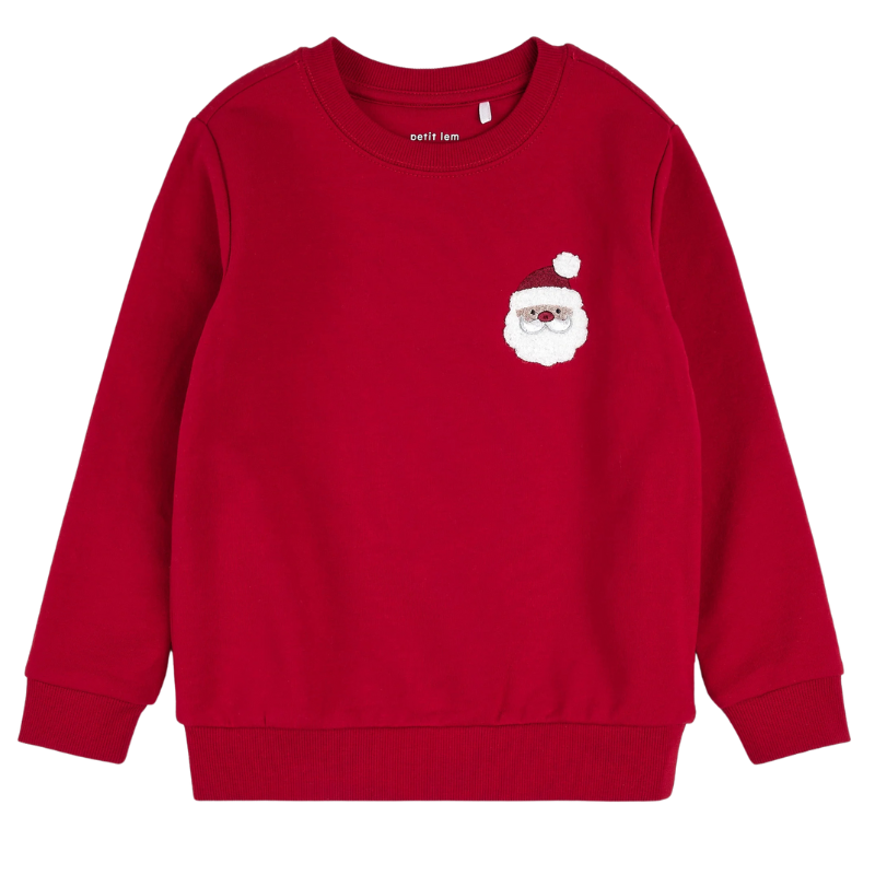 Petit Lem - Santa Sweatshirt in Scarlet