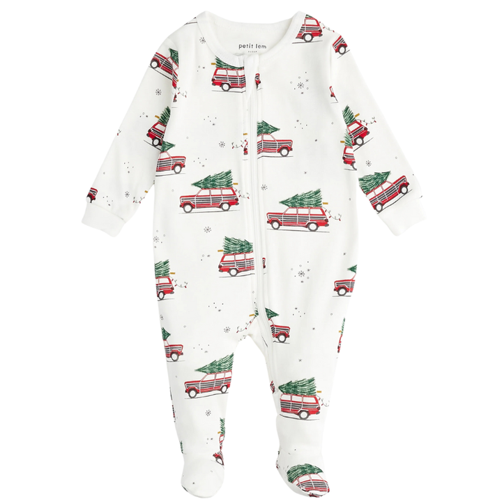 Petit Lem Festive Cars Christmas baby sleeper