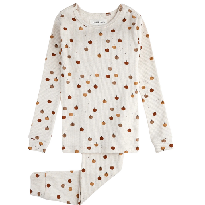 Petit Lem pumpkin print pjs