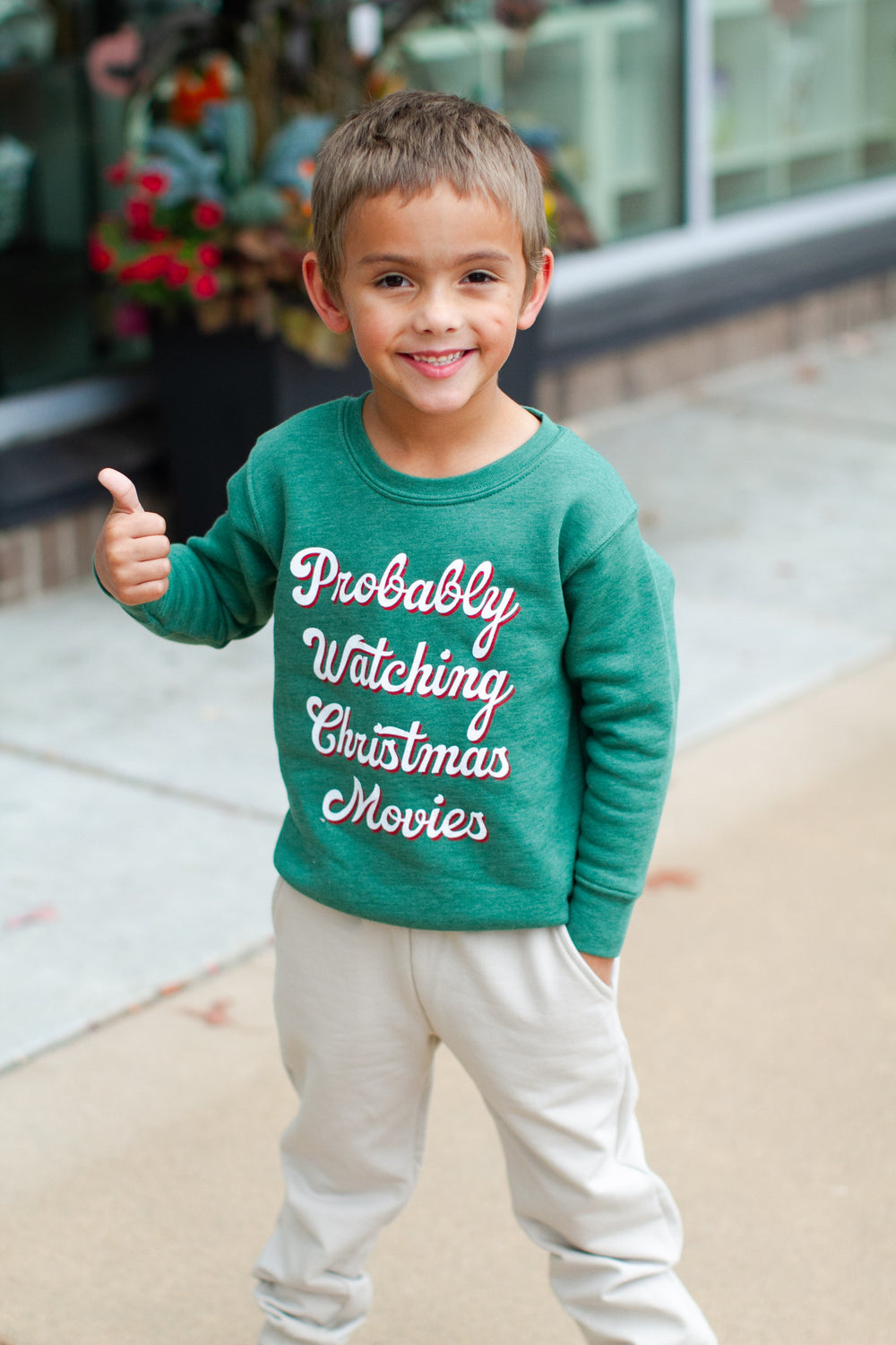 Probably watching Christmas movies boys sweatshirt
