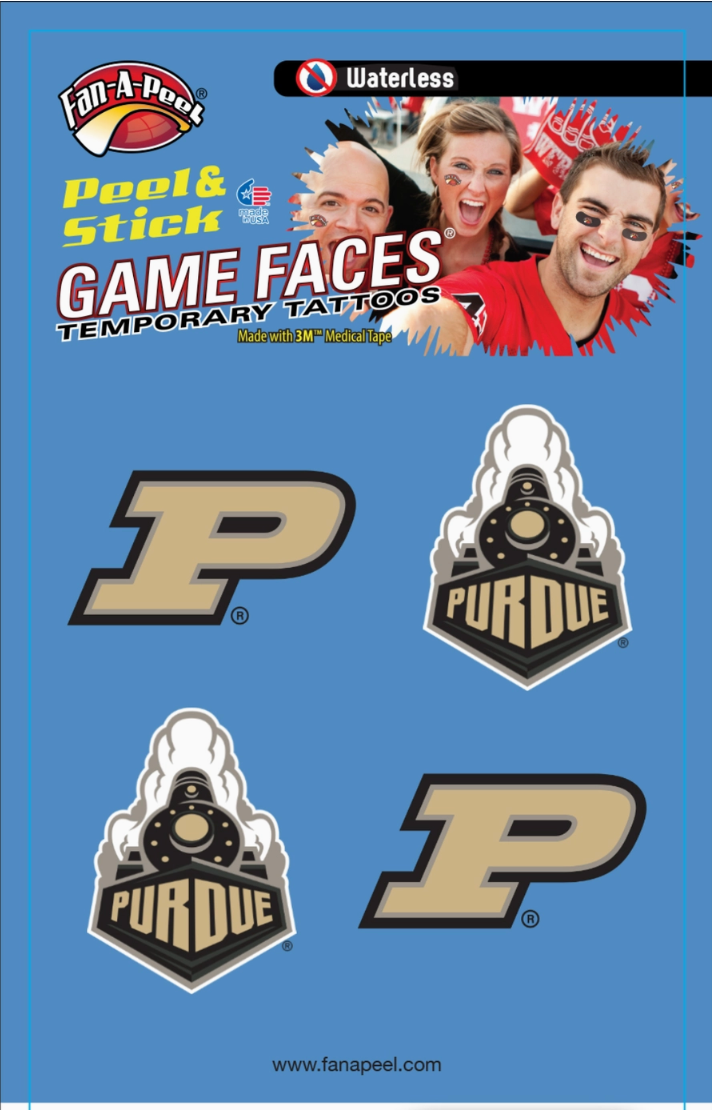 Purdue Temporary tattoos