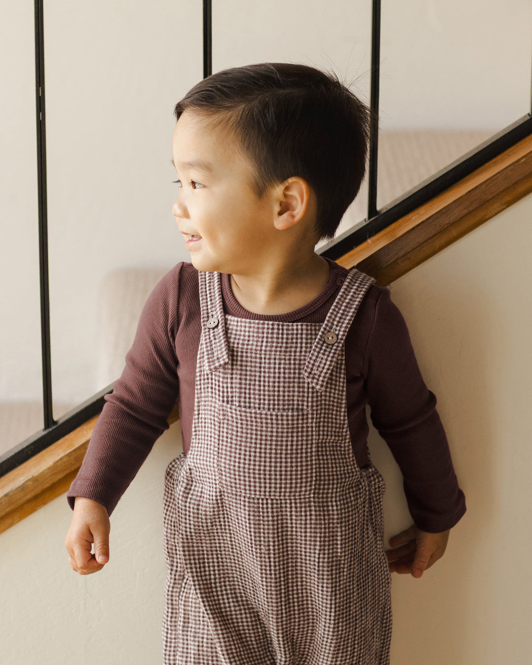 Quincy Mae - Ribbed Long Sleeve Bodysuit in Plum